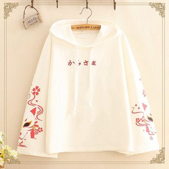 Kawaii Fairyland - 狐狸印花刺繡抽繩連帽衫 Kawaii Fairyland - 狐狸印花刺繡抽繩連帽衫