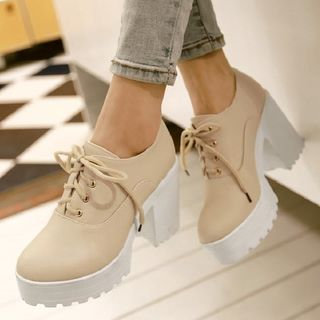 Freesia Block-Heel Platform Lace-Up Ankle Boots