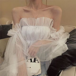 Windflower - Long-Sleeve Off Shoulder Mesh Top Windflower - Long-Sleeve Off Shoulder Mesh Top
