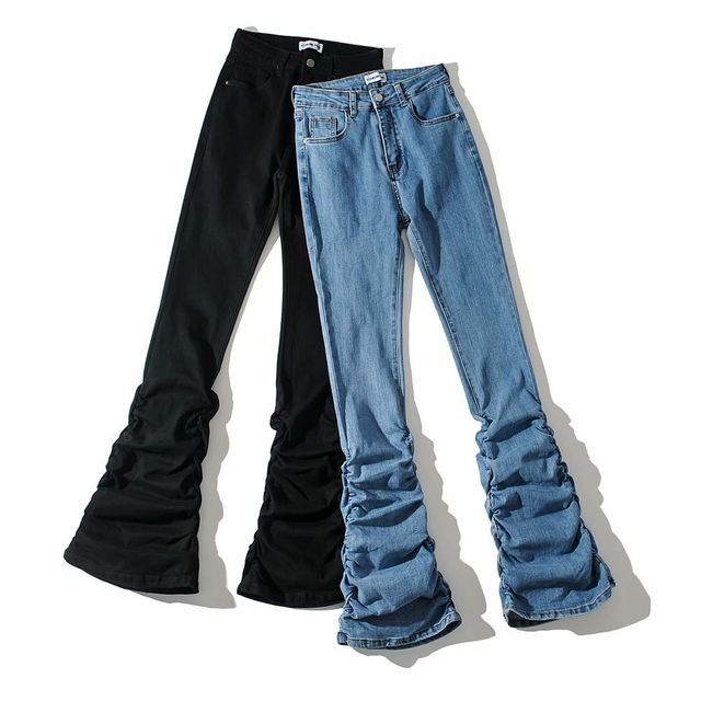 jeans with ruched bottom