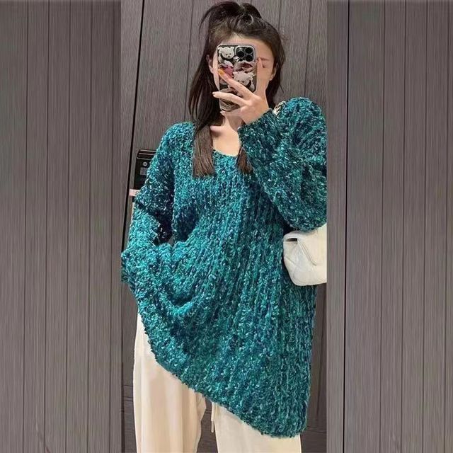 Everose-V-Neck Plain Ribbed Sweater