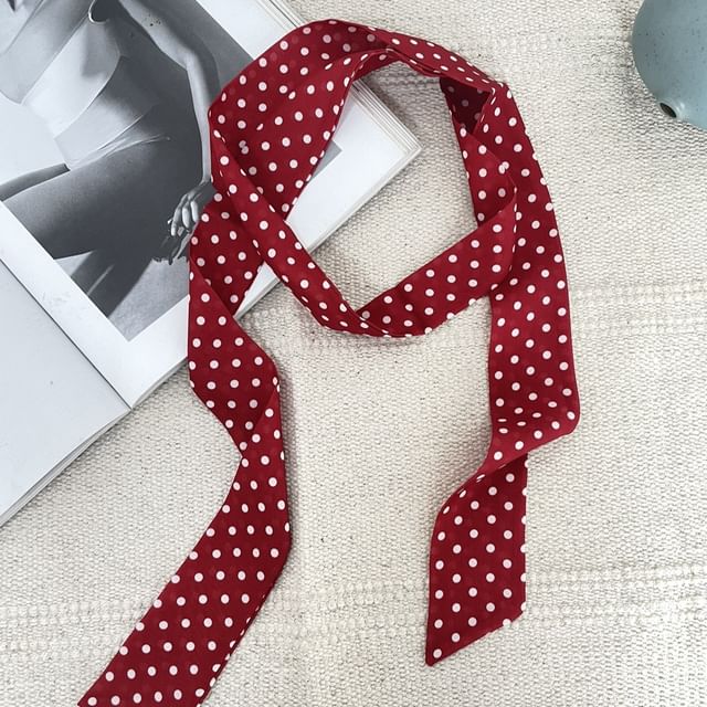Combon-Dotted Narrow Scarf