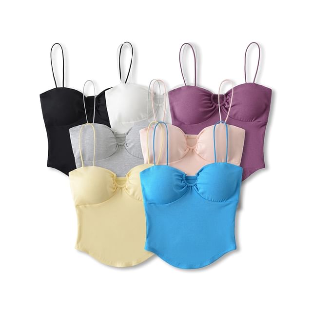 Ulark-Plain Padded Camisole Top