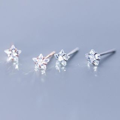 A’ROCH - 925 Sterling Silver Rhinestone Star Stud Earrings A’ROCH - 925 Sterling Silver Rhinestone Star Stud Earrings