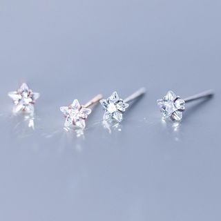 A’ROCH 925 Sterling Silver Rhinestone Star Stud Earrings