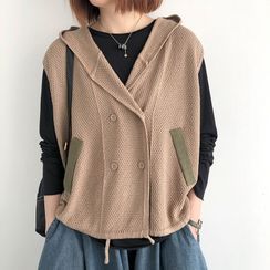 Bestla - Hooded Double-Breasted Sweater Vest