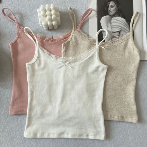 Lace-trimmed cami top