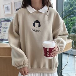 Puntino - Collared Print Sweatshirt Puntino - Collared Print Sweatshirt