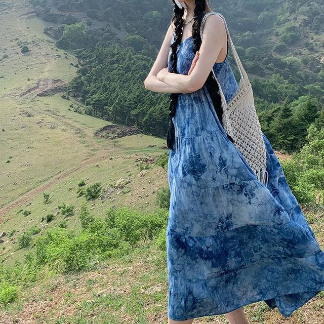 blue dress for baby girl Baby Blue Boho Midi Dress main image 0