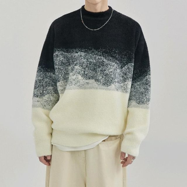 Phoneus-Crewneck Gradient Sweater