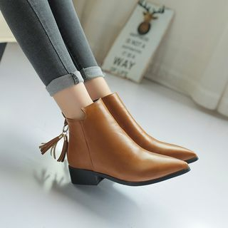 Megan Pointy-Toe Ankle Boots with Tassel