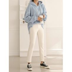 PPGIRL - Band-Waist Napped Pants PPGIRL - Band-Waist Napped Pants