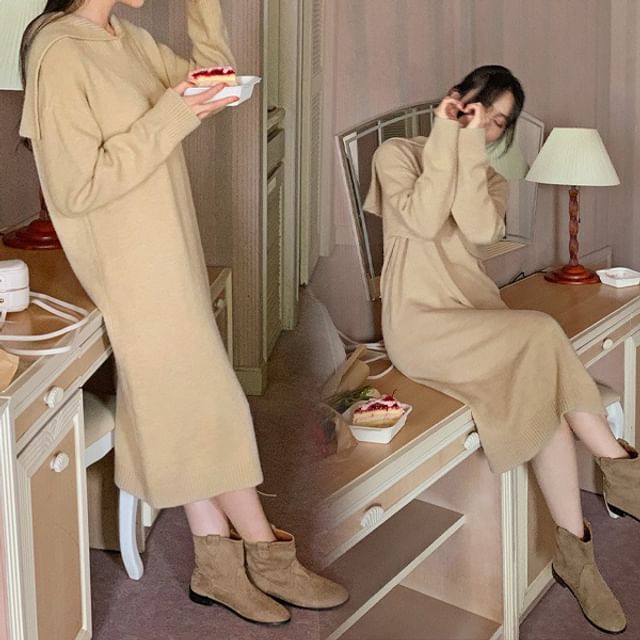 HOTPING SailorCollar Knit Dress YesStyle