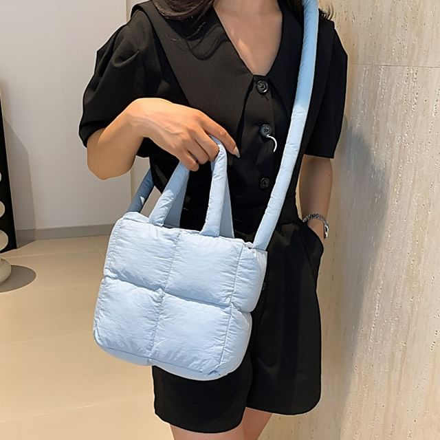 Hikuozy-Plain Puffer Crossbody Bag