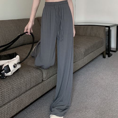 monroll - High Waist Plain Wide Leg Pants | YesStyle