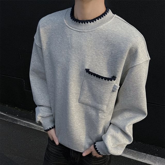 Freehop-Drop Shoulder Crew Neck Oversized Sweatshirt