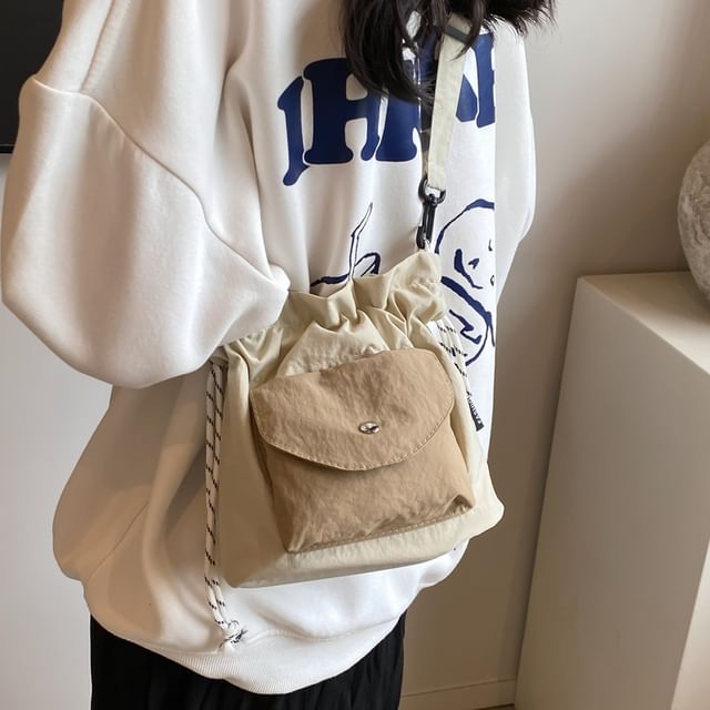 KOCORE-Canvas Two Tone Bucket Bag