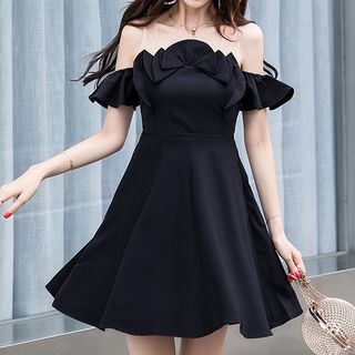 UNLIENS Aurora dress short type ブラック Aurora Dress – Black Sleeveless Dress with Fitted Bodice and
