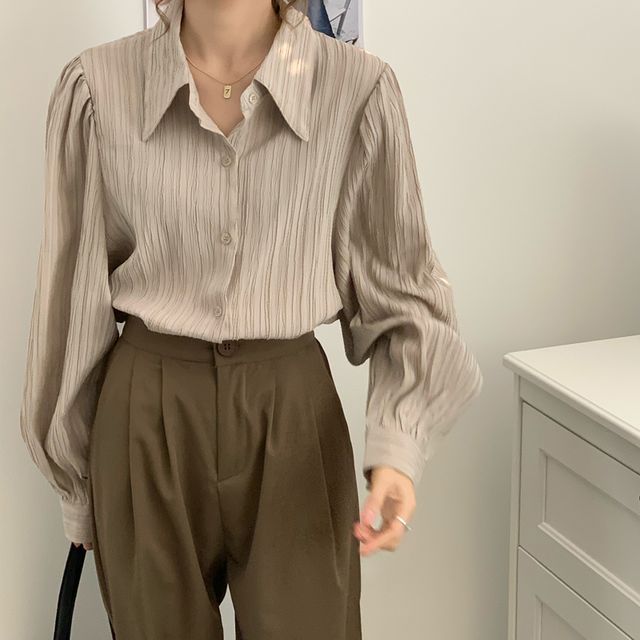 Everose-Long-Sleeve Striped Shirt