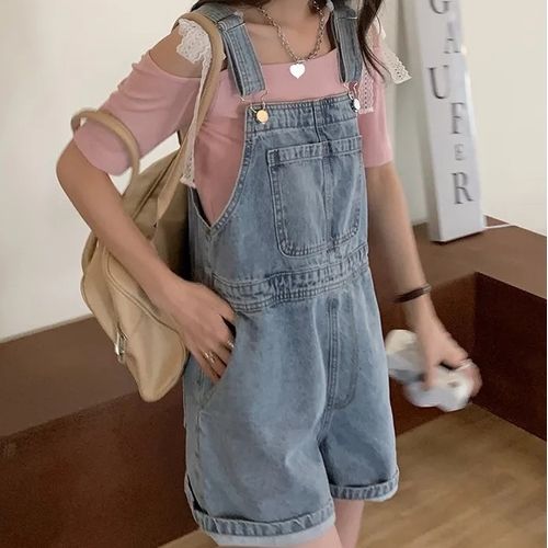 Butterfly Denim Dungaree Shorts – Boogzel Clothing