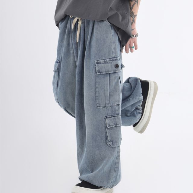 INStudio-Loose Fit Cargo Jeans