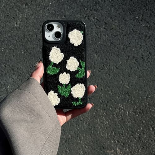 Vachie Floral Embroidered Phone Case iPhone 15 Pro Max 15