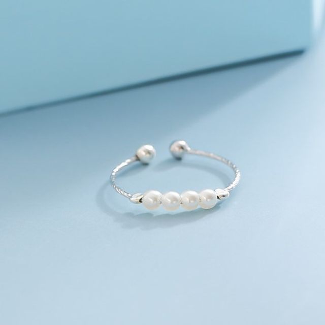 Gaya-Faux Pearl Open Ring