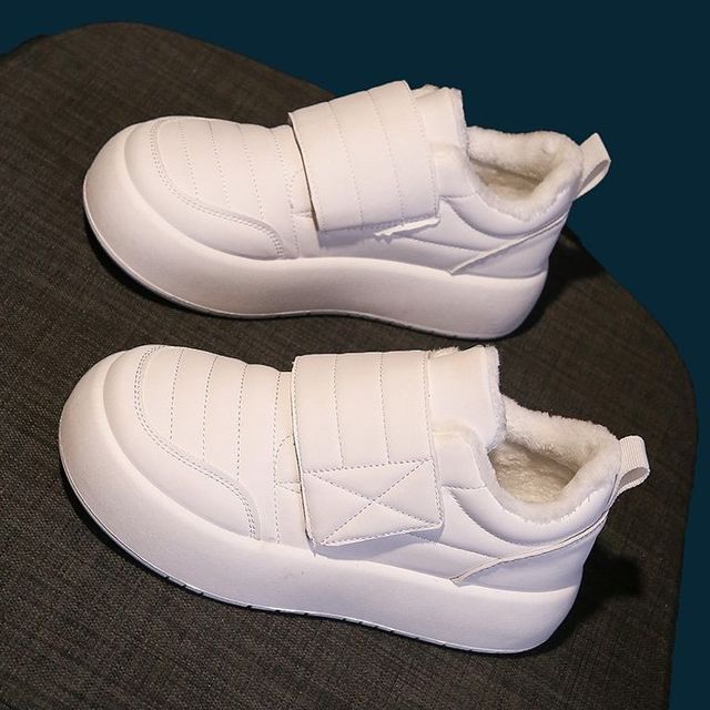 Yuche - Plain Hook & Loop Platform Sneakers | YesStyle