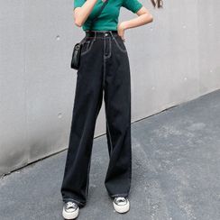 MyLeanna - High-Waist Straight-Cut Jeans MyLeanna - High-Waist Straight-Cut Jeans