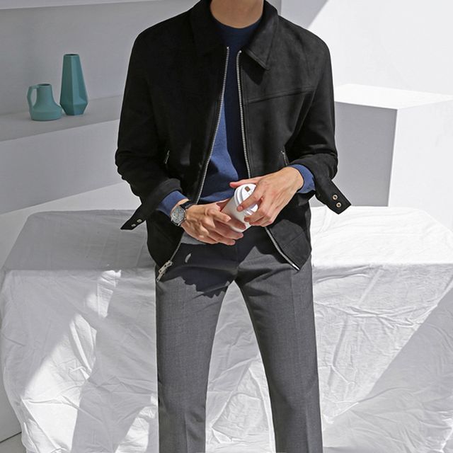 MRCYC-Faux Suede Zip Jacket