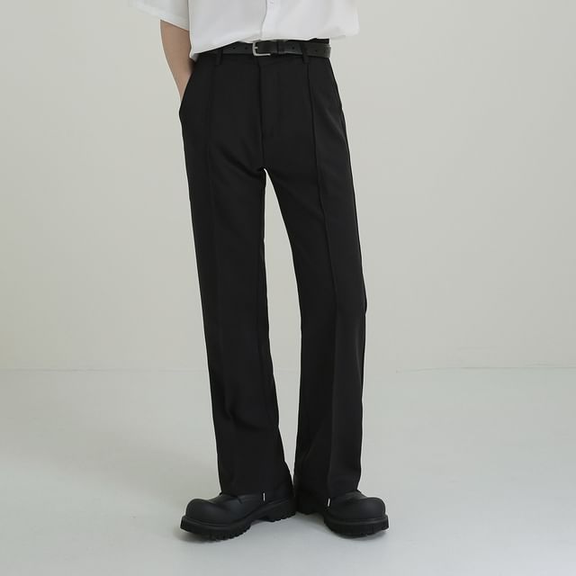 DAZO Studios-Mid Rise Plain Straight Leg Pants