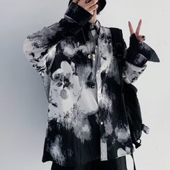 Malnia Home - Couple Matching Splatter Print Long Sleeve Shirt Malnia Home - Couple Matching Splatter Print Long Sleeve Shirt