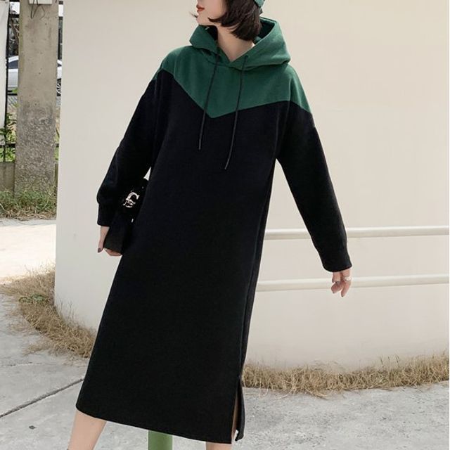 hooded shift dress