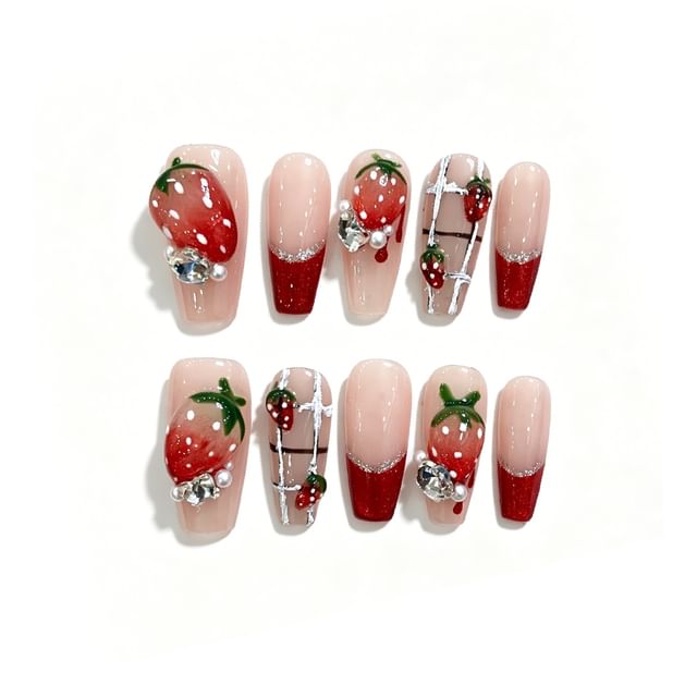 eovda-Strawberry Press On Nail