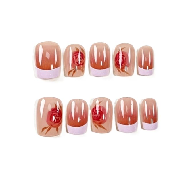 eovda-Rose Squoval Press On Nail