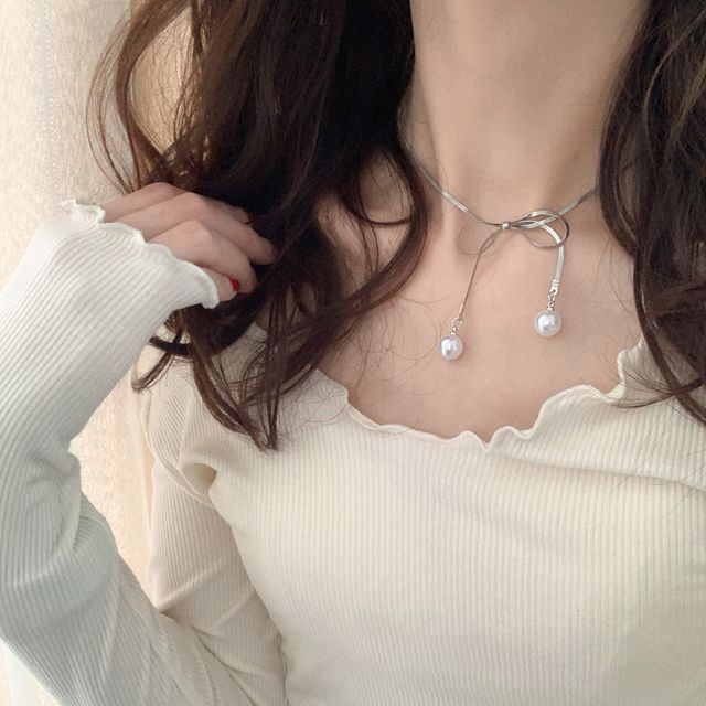 Gemsha-Faux Pearl Choker