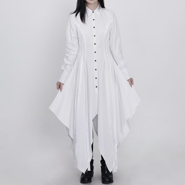 uo leonie mesh bloom asymmetric dress UPCYCLED ASYMMETRICAL T-SHIRT DRESS – ZAIGA BRUTANE STUDIO main image 1