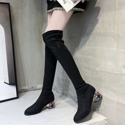 Cymbeline - Chunky-Heel Over-The-Knee Boots Cymbeline - Chunky-Heel Over-The-Knee Boots
