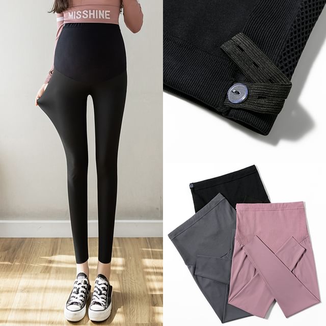NEUF-Maternity High Waist Plain Leggings