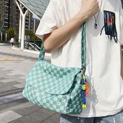 Gokk - Set: Checkered Crossbody Bag + Bag Charm