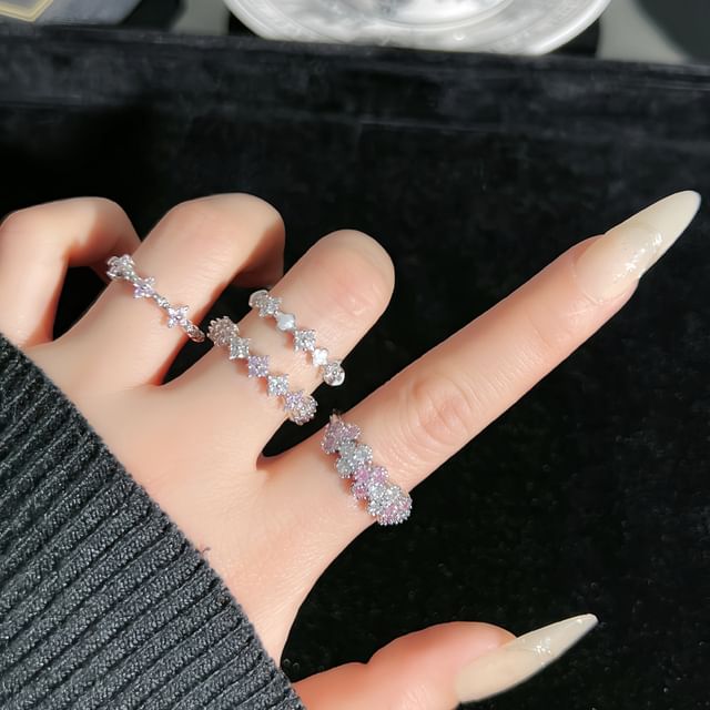 Seirios-Rhinestone Open Ring