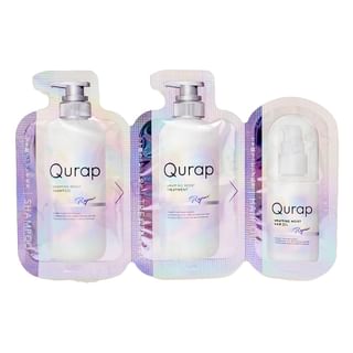 Qurap - Wrapping Moist Shampoo &Treatment & Hair Oil Repair Trial Set