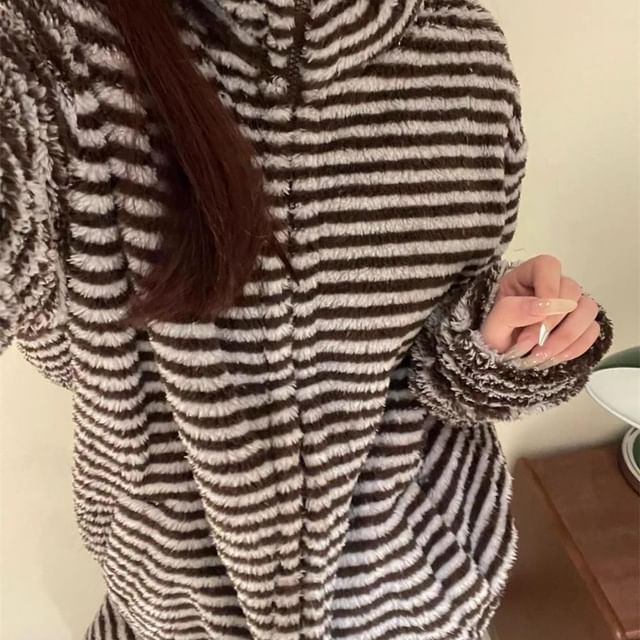 GOUB-Pajama Set Striped Jacket Pants