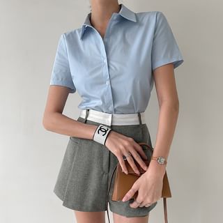 DABAGIRL Short-Sleeve Cotton Shirt