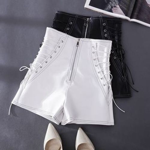 BDARE - Faux-Leather Hot Pants | YesStyle