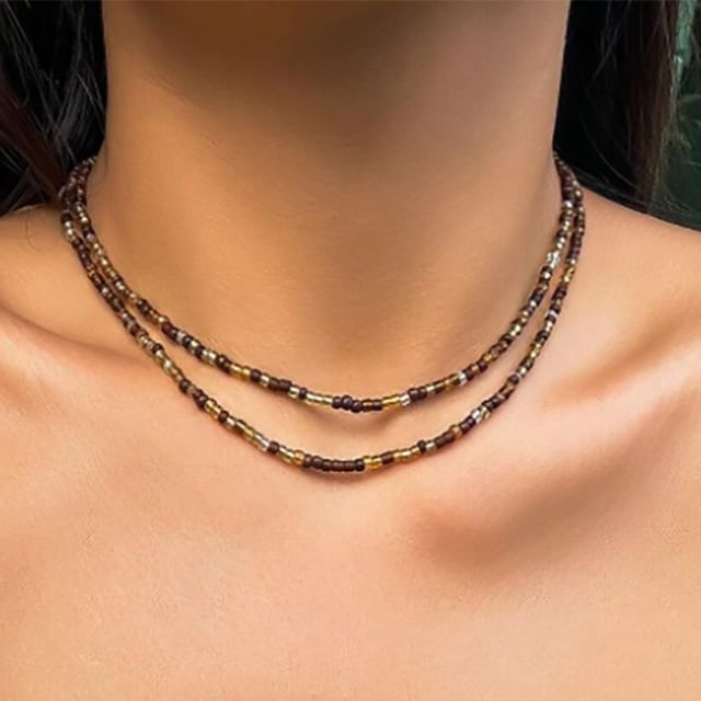 Bolgivy-Beaded Layered Necklace