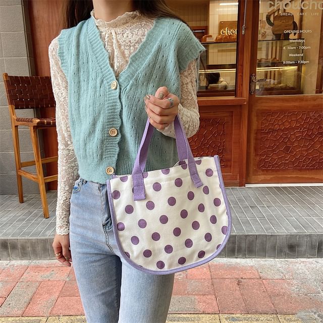 TangTangBags-Dotted Canvas Tote Bag