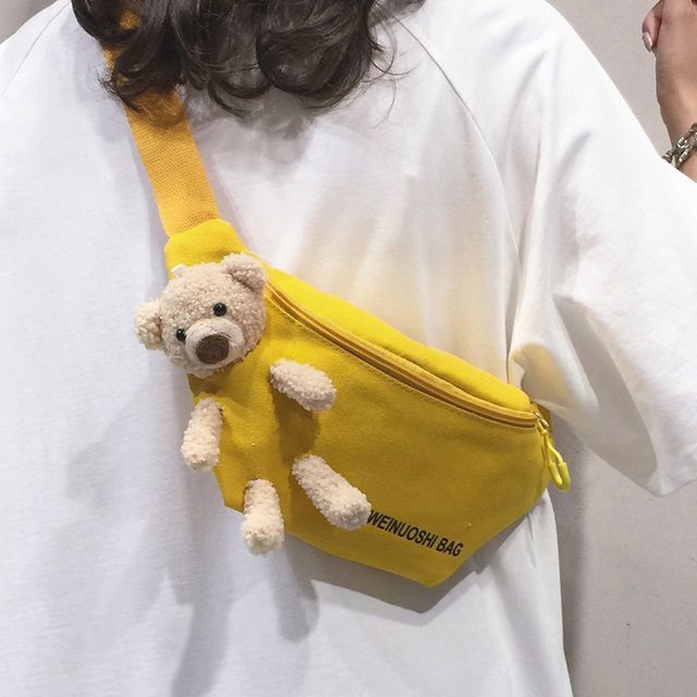 Teddy Bear Canvas Belt Bag