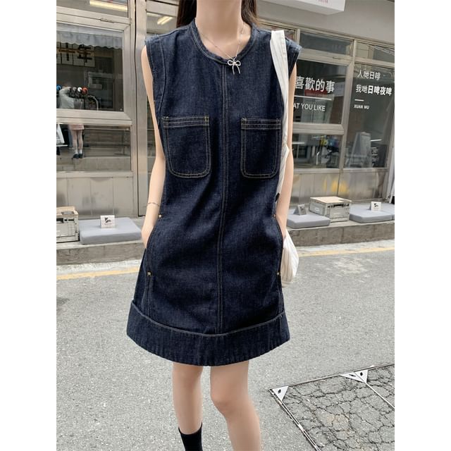 Alfie-Sleeveless Denim Mini Dress