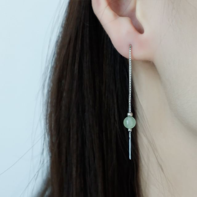 Chimerro-Faux Gemstone Alloy Threader Earring